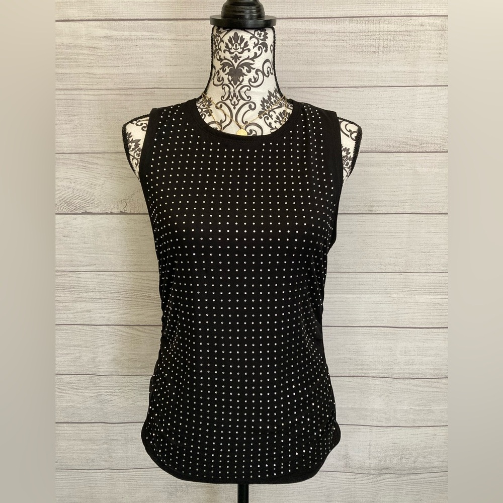 Rebecca Minkoff | Women’s Black Sleeveless Blouse With Rhinestones